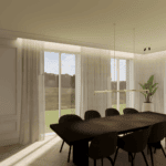 Interieurarchitect België inrichting limburg render woning eetkamer